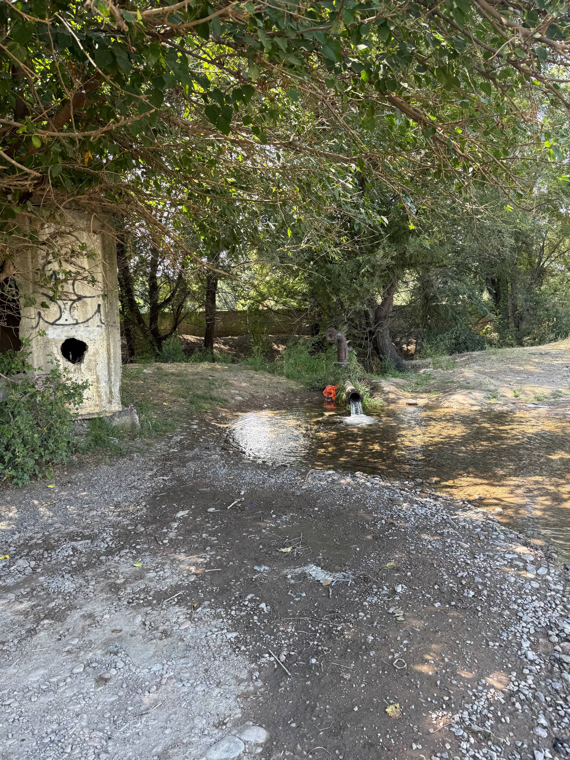 Artesian water infrastructure near the site